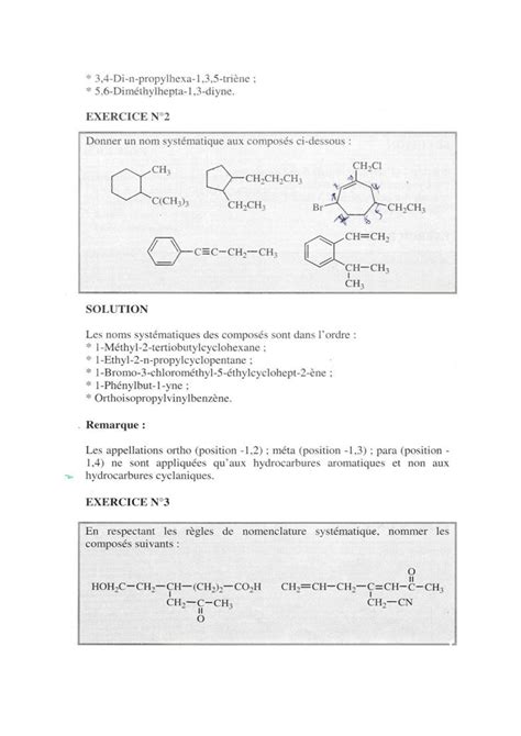 SOLUTION Exercices R Solus De Chimie Organique G Nerale Chapitre R