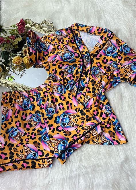 PIJAMA AMERICANO SUED MANGA ANIMAL PRINT Império Lingerie