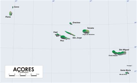 Map of the Azores - 9 Islands of the Azores Archipelago