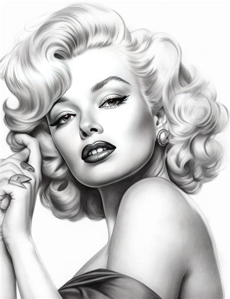 Marilyn Monroe Premium Coloring Pages Printable Hollywood Icon Adult