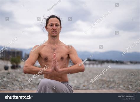 Caucasian Man Naked Torso Practicing Wushu Stock Photo Shutterstock