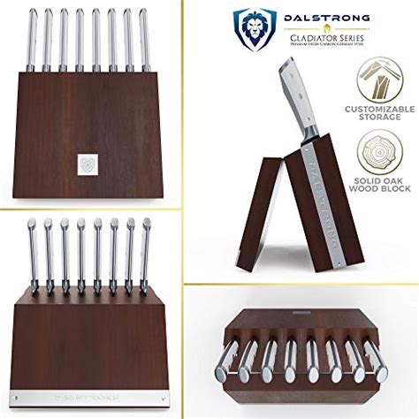 Dalstrong Steak Knife Set With Folding Block 8 Pc Gladiator Series 5 Straight Edge Blade