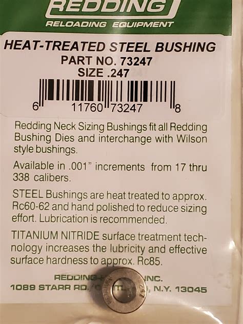 73247 Redding Heat Treated Steel .247 Neck Size Bushing - Accurate Arms