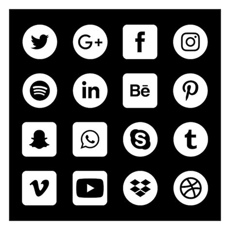 Icons Redes Sociais White Imagens Download Grátis No Freepik