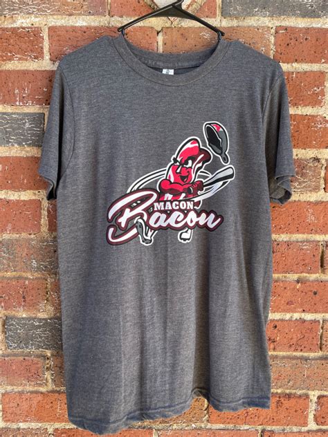 Macon Bacon Youth Logo T Shirt Heather Charcoal