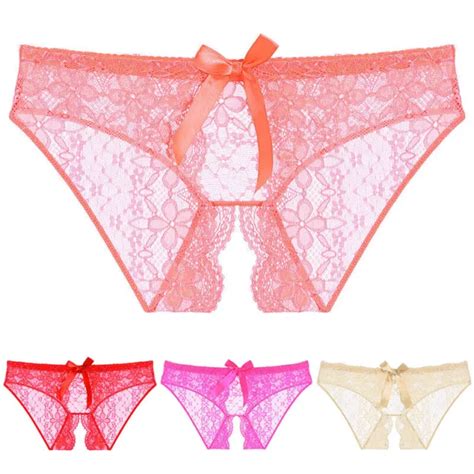 Women Sexy Crotchless Panties Open Crotch Lace Underwear Underpants