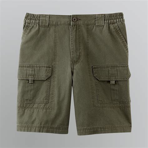 Basic Editions Mens Elastic Waist Cargo Shorts