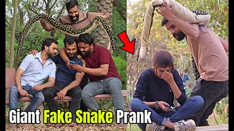 Giant Fake Snake Prank Most Funny Reaction Lahorified Youtube