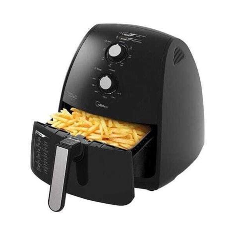 Fritadeira Air Fryer Midea Liva 4L Tamanho Família Preta MadeiraMadeira