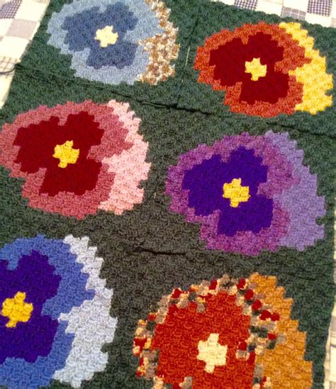 Pansy Afghan C2c Crochet Pattern