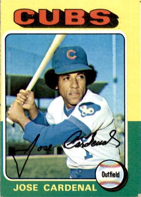 1975 Topps Baseball Jose Cardenal B Chicago Cubs 15 Ebay