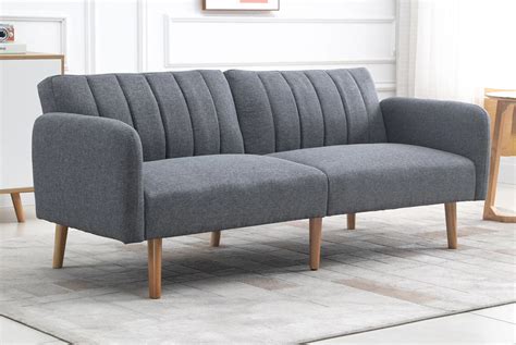 Grey 2 Seater Click Clack Sofa Bed With Split Back Deal Wowcher