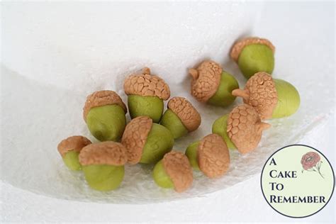 12 Gumpaste Acorns For Cake Decorating Cupcakes Sugar Acorns