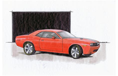 2008 Dodge Challenger Concept Drawing By Chris Istenes