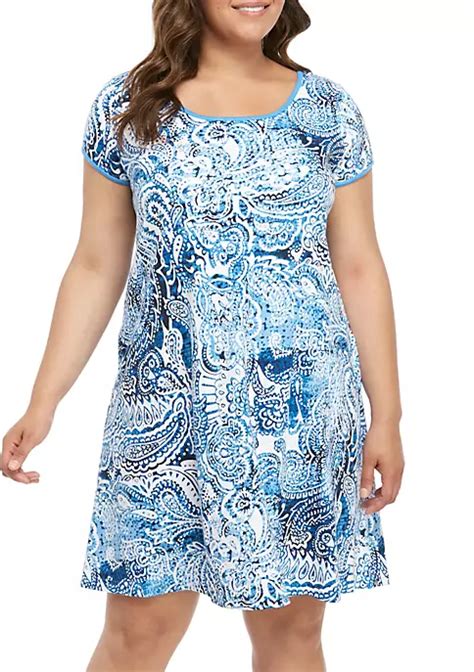 Miss Elaine Plus Size Interlock Short Nightgown Belk