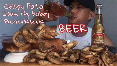 Crispy Pata Isaw Ng Baboy Chicharon Bulalak Beer Pinoymukbanger Beer