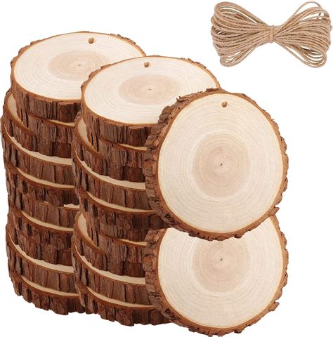 Amazon Natural Wood Slices Ticiosh Pcs Inches Craft