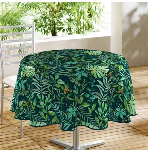 Nappe Ronde En PVC D 160 Cm Sous Bois Vert