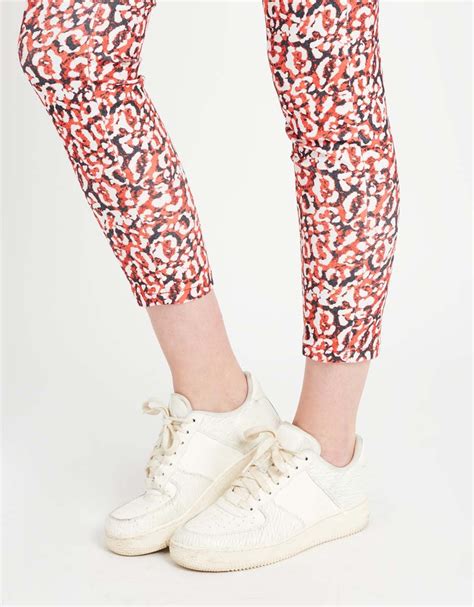 Pantalon Chino Sandy Skinny Printed Red Leo Rouge Pantalons