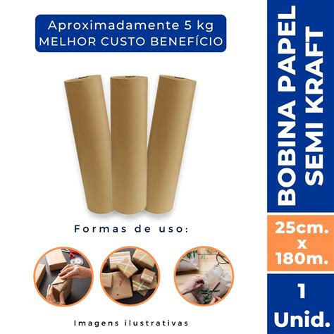 Bobina De Papel Semi Kraft Cm Tamarozzi Embalagens