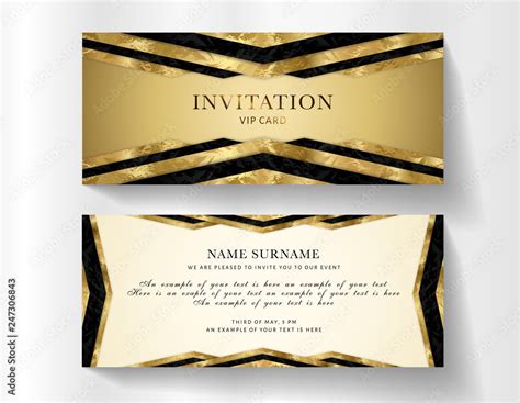 Luxurious VIP Invitation template with gold background and decorative ...