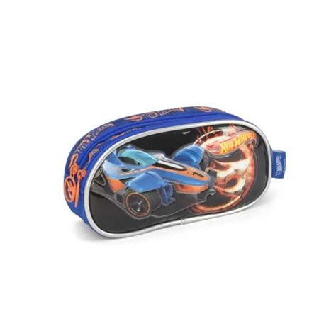 Estojo 2 Divisórias Hot Wheels Maxlog Brincasa