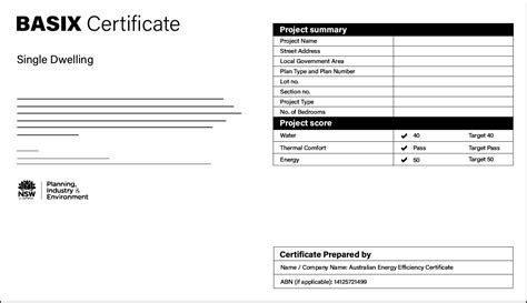 Basix Certificate Assessment Report Basix Energy Rating