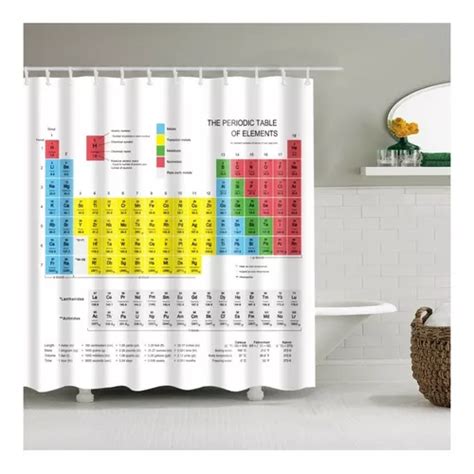 Cortina De Ducha Baño Tabla Periodica Elementos Quimicos