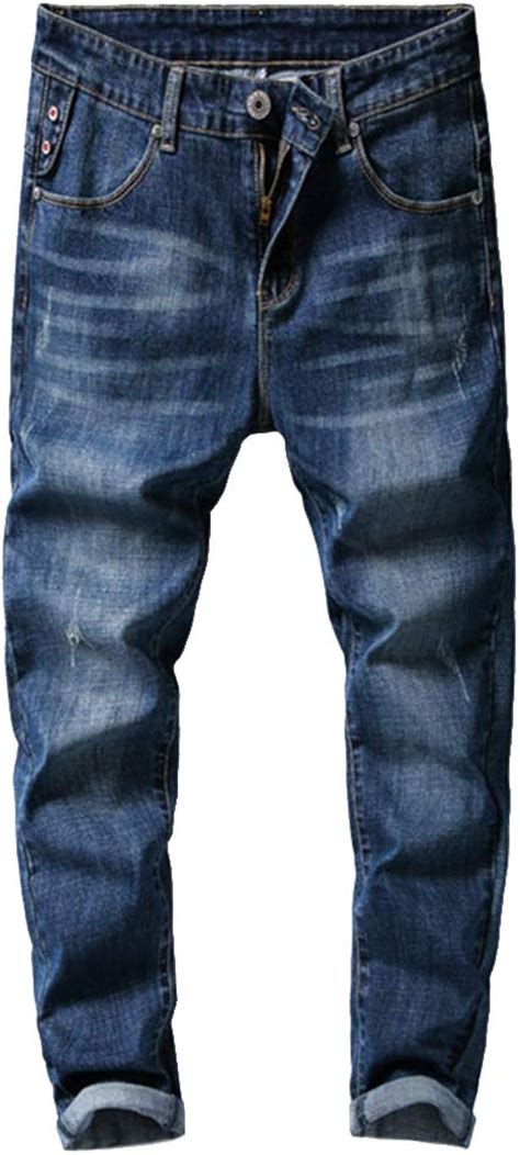 TieNew Jeans para Hombres de Negocios Jeans elásticos Ajustados de