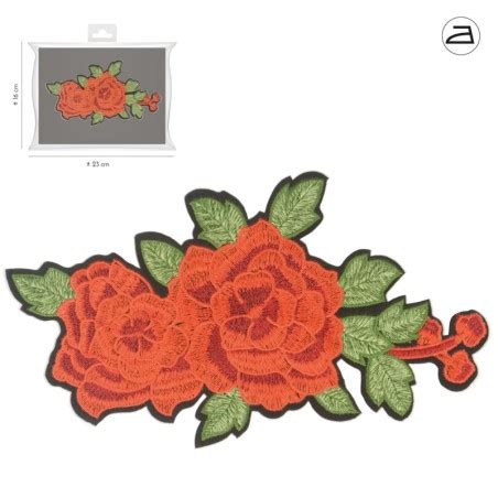 Écusson Fleurs thermocollant roses rouges