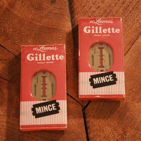 Dispenser NOS de 10 lames de rasoir de sûreté Gillette Mince France