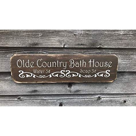 Primitive Rustic Bathroom Sign Distressed Rustic Home Decor Primitive