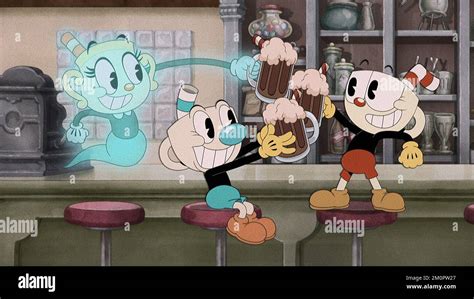 THE CUPHEAD SHOW!, from left: Chalice (voice: Grey Griffin), Mugman ...