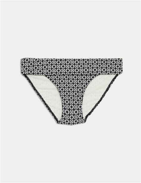 Printed Roll Top Bikini Bottoms M S IE