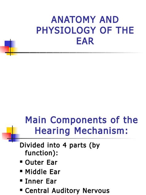 Pdf Anatomy Physiology Of The Ear Dokumen Tips