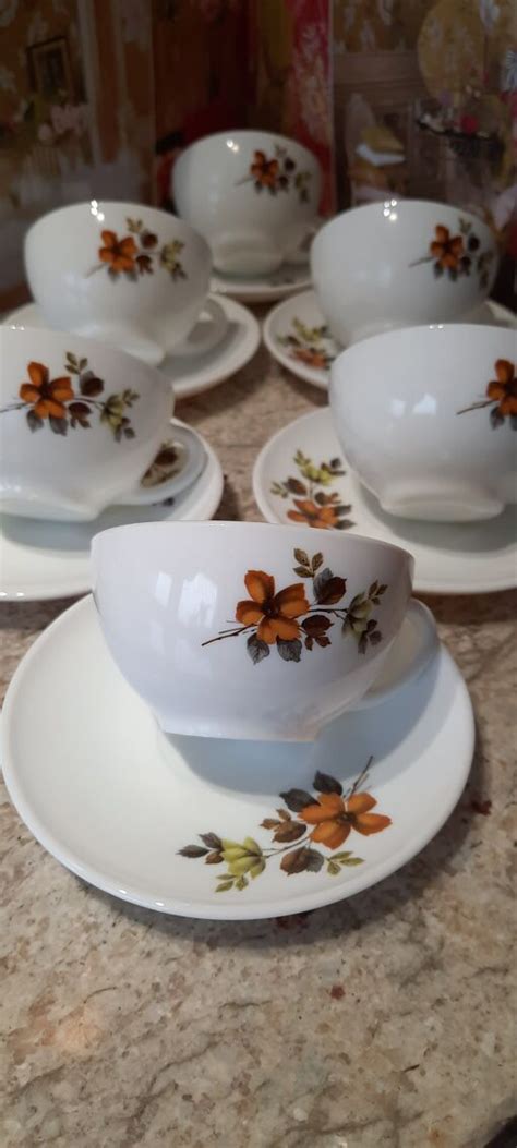 Tasses à Café Motif Floral Arcopal Vintage Selency