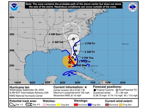 4 maps tracking Hurricane Ian's path, timing, and strength