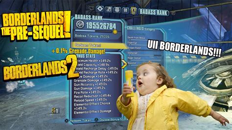 Borderlands 2 Tps Unlimited Badass Rank Ps3 Ps4 999 Stats 2019