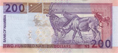 Namibia 200 Dollars Bank Of Namibia Foreign Currency