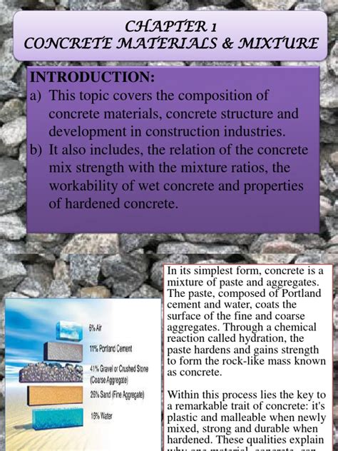 concrete composition  properties  construction aggregate