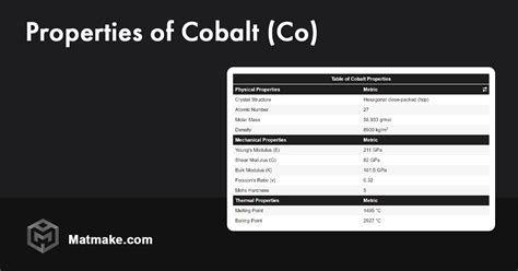 Cobalt (Co) - Properties