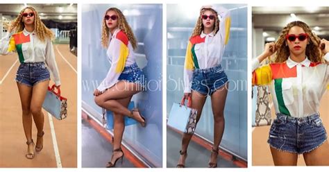 2025 Beyoncé Shows Off Her Hot Legs In Studded Denim A Million Styles