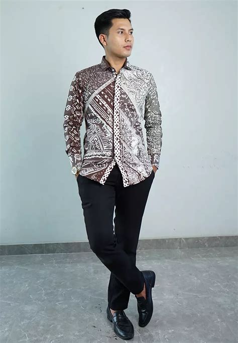 Jual MENSBATIK Mensbatik WISTARENDRA Kemeja Batik Slimfit Pria Lengan