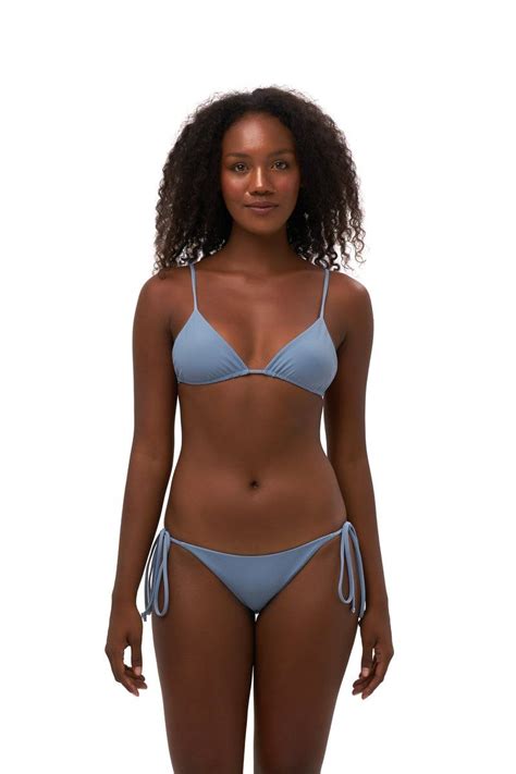 Formentera Tie Back Triangle Bikini Top In Sky Blue Bikinis Bikini