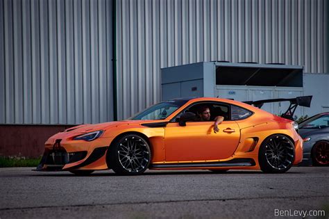 Orange Subaru BRZ Leaving Slammedenuff Chicago BenLevy