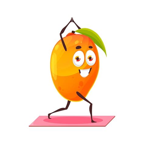 Premium Vector Mango Cartoon Character Fitness Yoga Pilates Sport