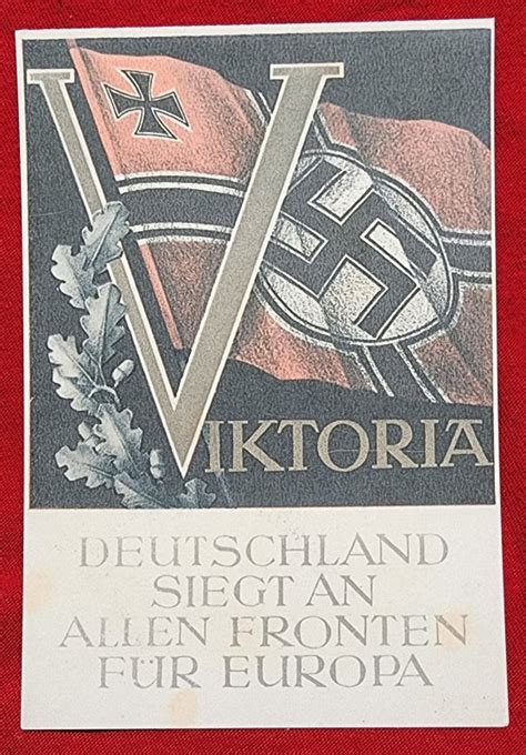 Nazi Germany Third Reich Propaganda Postcard WW2 WWII German Swastika