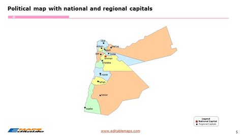 Jordan Map with 12 Governorates - Editable PowerPoint Maps