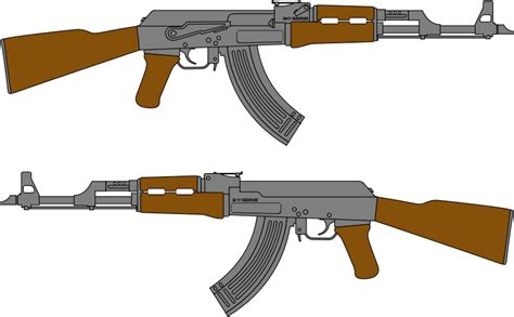 AK 47 Rifle Vector Drawing - Openclipart