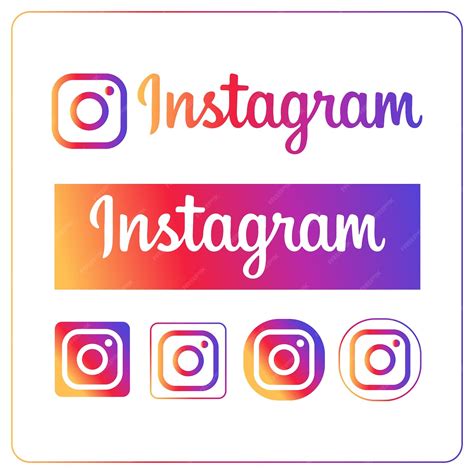 premium vector instagram text logo  type transparent template